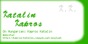 katalin kapros business card